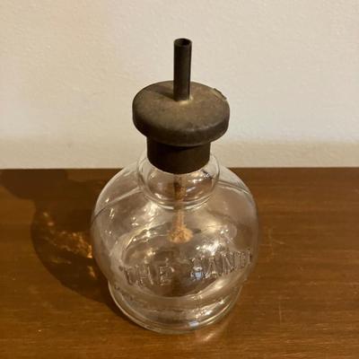 Antique Early Primitive Glass Handy Night Whale Oil Lamp 4.5"