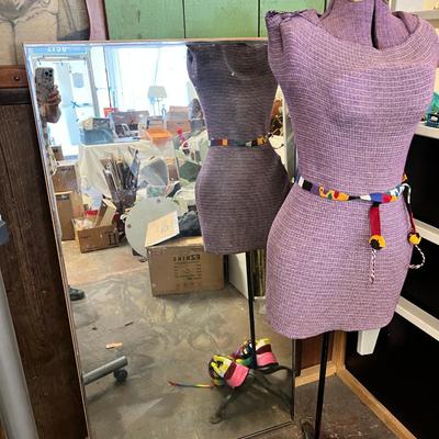 2 Mirrors, Vintage dress form, clothing rack
