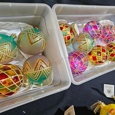 Collection of Christopher Radko Blown Glass Ornaments w/ Storage (B1-JS)