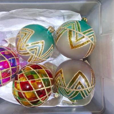Collection of Christopher Radko Blown Glass Ornaments w/ Storage (B1-JS)