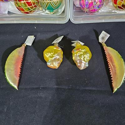 Collection of Christopher Radko Blown Glass Ornaments w/ Storage (B1-JS)