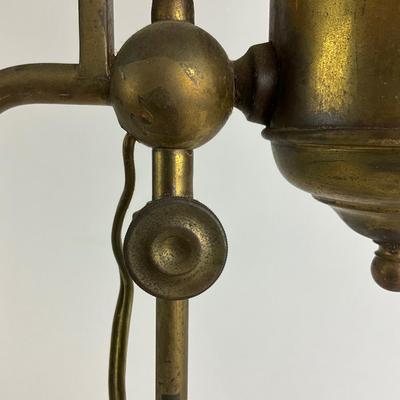 1105 Antique Milk Glass Globe Desk Lamp