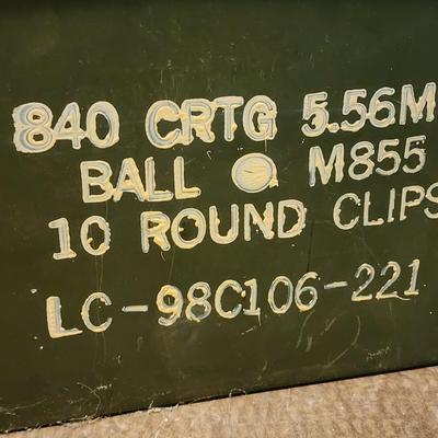 Vintage Militaria 5.56 Ammunition Metal Box