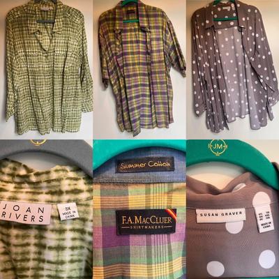 Susan Graver and More Light Weight Blouses and Flannels, Women’s Size 3XL-4XL (PC-DZ)