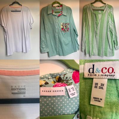 Susan Graver and More Light Weight Blouses and Flannels, Women’s Size 3XL-4XL (PC-DZ)
