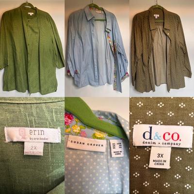 Susan Graver and More Light Weight Blouses and Flannels, Women’s Size 3XL-4XL (PC-DZ)
