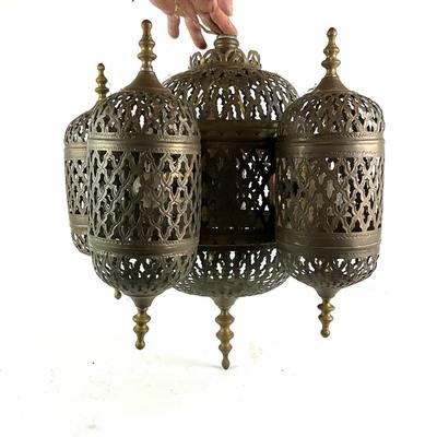 1119 Large Moroccan Brass Lamp