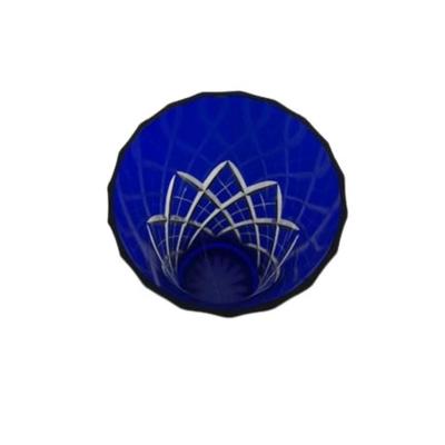 Vintage Bohemian Cobalt Cut to Clear Vase