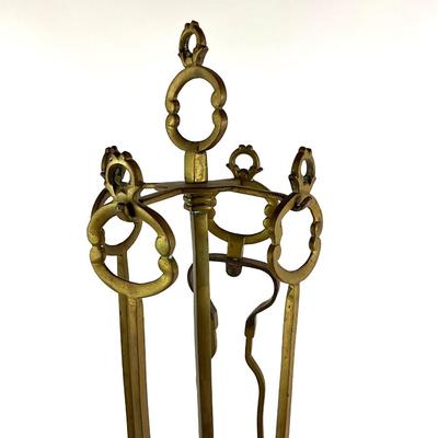 1120 Vintage Brass Fireplace Tools