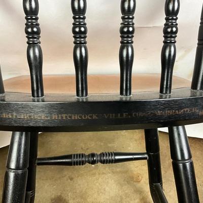 1121 Set of Four Hitchcock Solid Seat Armless Dining Chairs