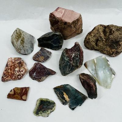 13 rocks fossils - rock collection