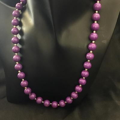 Vintage, dark, purple Bead necklace,