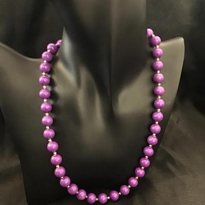 Vintage, dark, purple Bead necklace,