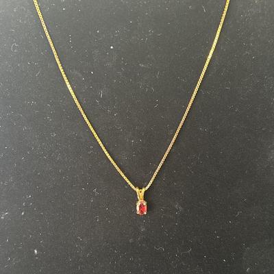 925 red ruby necklace