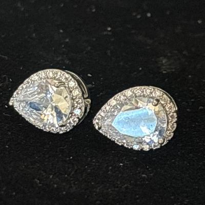 Marked rhinestone earrings