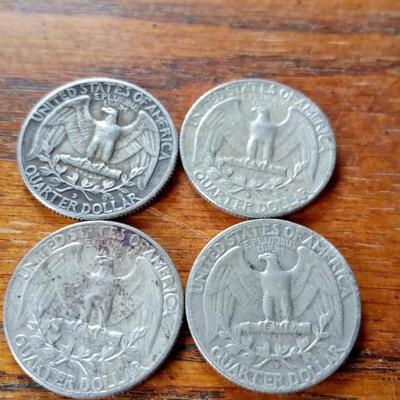 LOT 30 FOUR SILVER WASHINGTON QUARTERS