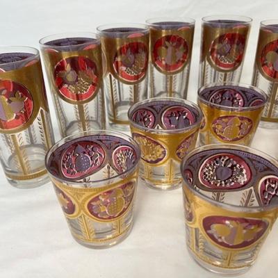 Mid-Century Cera Bountiful Fruit Glasses