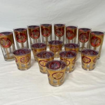 Mid-Century Cera Bountiful Fruit Glasses