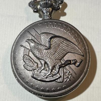 Vintage American Heritage Silver Half Dollar Coin Pocket Watch Needs Battery & Still has the New Plastic on the Crystal.