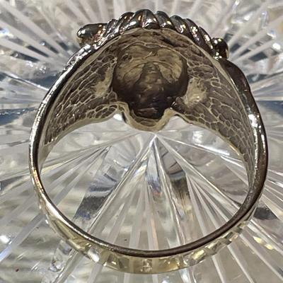 Vintage His or Hers Sterling Silver Lions Ring Size 10-1/2 in Good Preowned Condition.