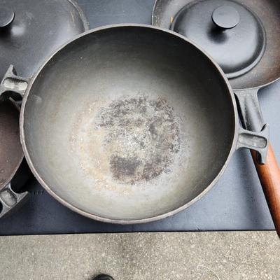 Vintage Le Creuset Pots & Pans 17 & 26 Wood Handles