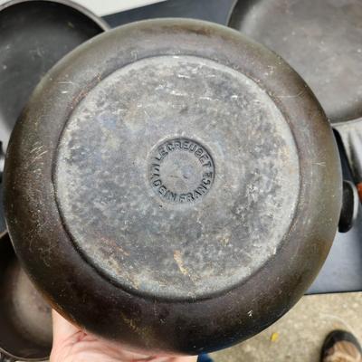 Vintage Le Creuset Pots & Pans 17 & 26 Wood Handles