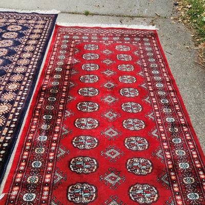 2 Hand Knotted Wool Rugs Pakistan 5'5" x 3' 2"