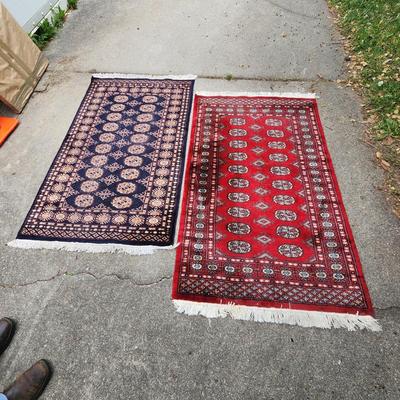 2 Hand Knotted Wool Rugs Pakistan 5'5" x 3' 2"
