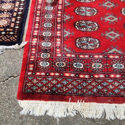 2 Hand Knotted Wool Rugs Pakistan 5'5" x 3' 2"