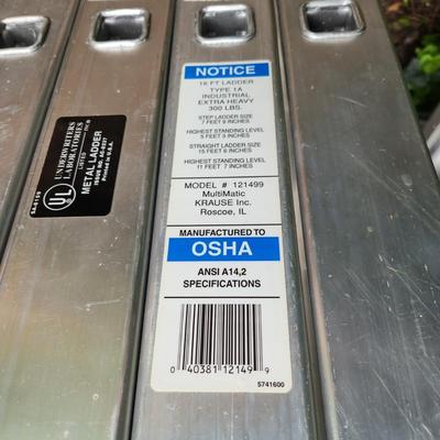 Krause MultiMatic Extra Heavy Industrial 16ft Ladder 300lbs