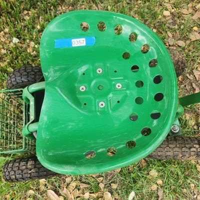 Green Garden Work Mobile Cart W Swivel Seat