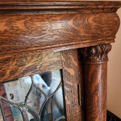 Vintage Tiger Oak Glass Front Book Display Case 48" l 58" H