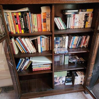 Vintage Tiger Oak Glass Front Book Display Case 48" l 58" H