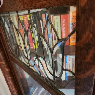 Vintage Tiger Oak Glass Front Book Display Case 48" l 58" H