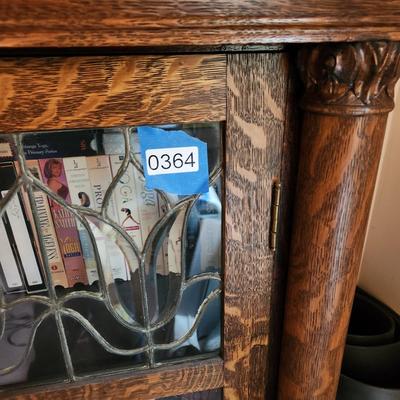 Vintage Tiger Oak Glass Front Book Display Case 48" l 58" H