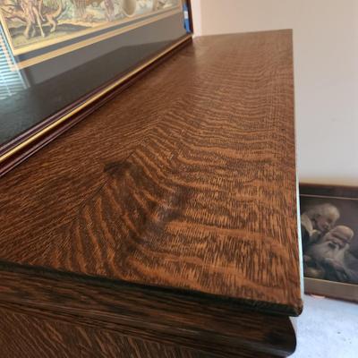 Vintage Tiger Oak Glass Front Book Display Case 48" l 58" H