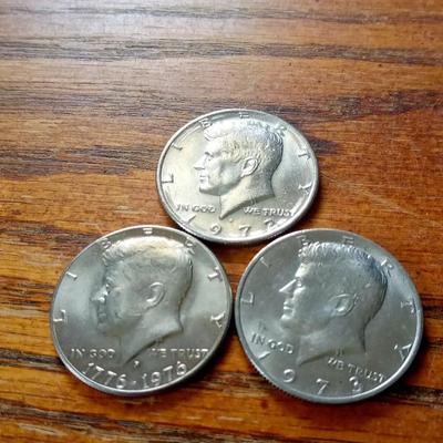 LOT 46 THREE EARLY KENNEDY HALF DOLLARS