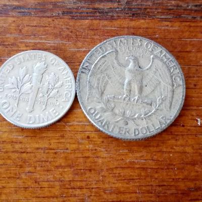 LOT 54 TWO 1964 SILVER COINS