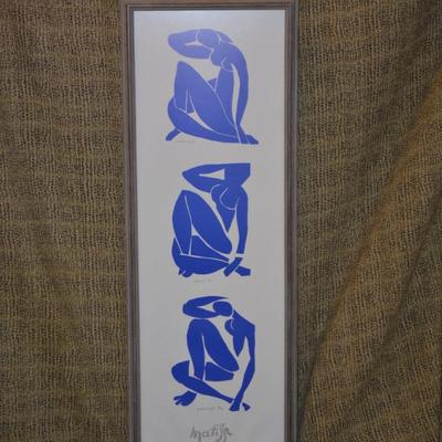 Framed Matisse 52 “Blue Nude” Print 37.5”x13.5”