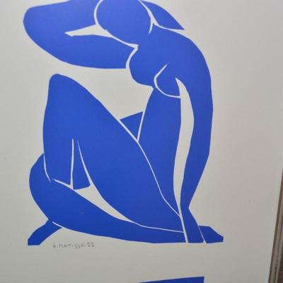 Framed Matisse 52 “Blue Nude” Print 37.5”x13.5”