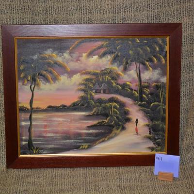 Signed Original On Canvas Art from Tanzania 23.75”x19.75”