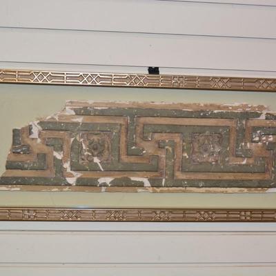 Beautiful Ornate Horsehair Plaster Framed in Shadow Box 30”x13”