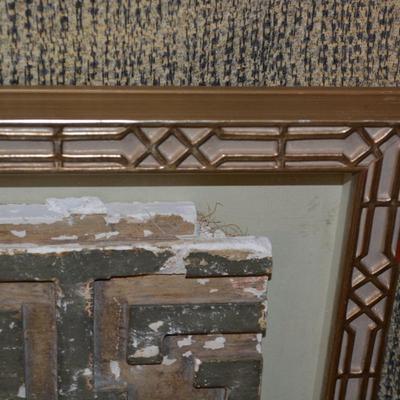 Beautiful Ornate Horsehair Plaster Architectural Fragment Framed in Shadow Box 30”x13”