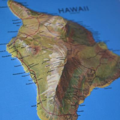 Hawaiian Islands Natural Color (NCR) Series 3D Raised Relief Map