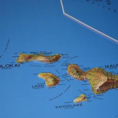 Hawaiian Islands Natural Color (NCR) Series 3D Raised Relief Map