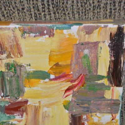 Small Abstract Oil Painting by Local Artist Judith Burkholder Esponoza 8”x8” Canvas