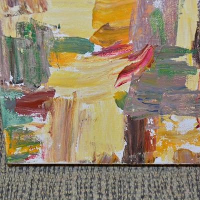 Small Abstract Oil Painting by Local Artist Judith Burkholder Esponoza 8”x8” Canvas
