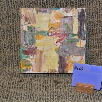 Small Abstract Oil Painting by Local Artist Judith Burkholder Esponoza 8”x8” Canvas