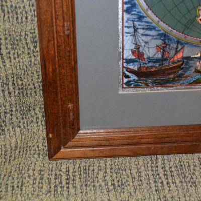 Vintage Metal Etching World Map Imported from England 23”x18.75”