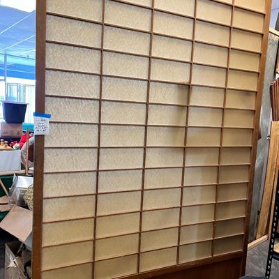 Large panel bamboo wood and rice paper shoji screen